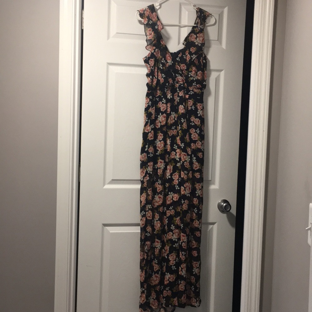 Black dress with the flowers